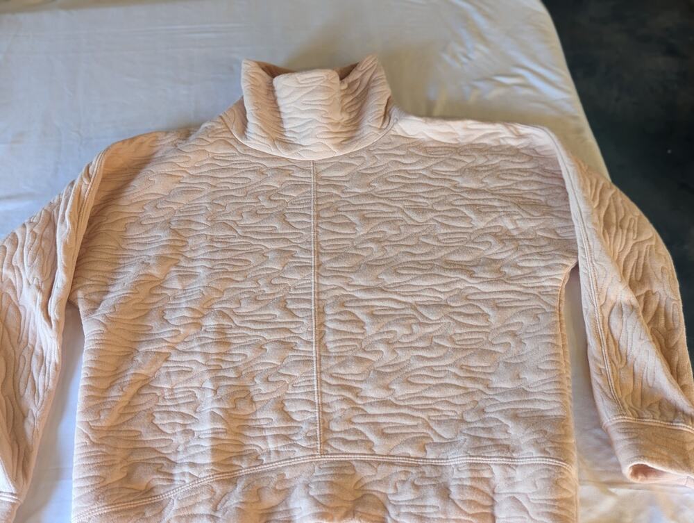 Workshop Republic Clothing, Blush Quilted Mock Neck M